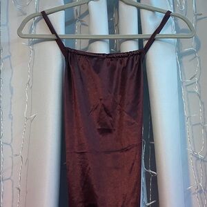 Satin Slip Dress in Deep Wine